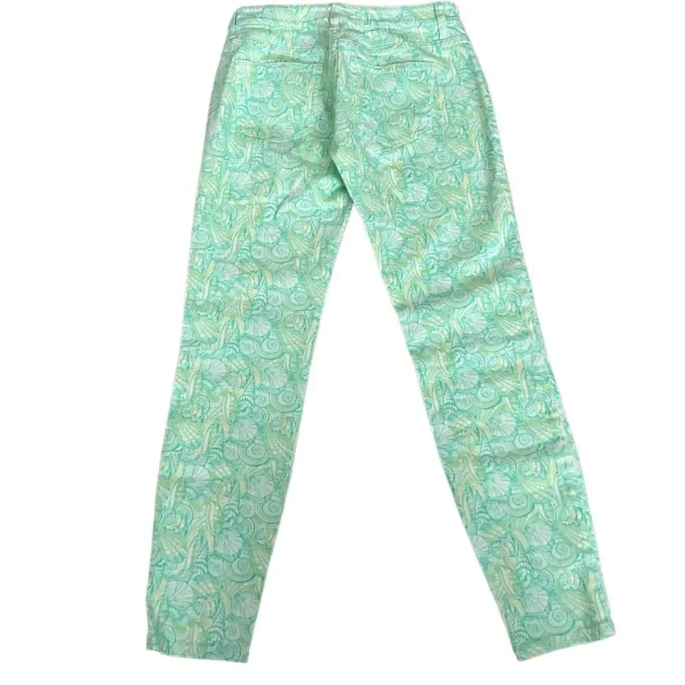 Vineyard Vines Green White Nantucket Seashell Jeans Size 2